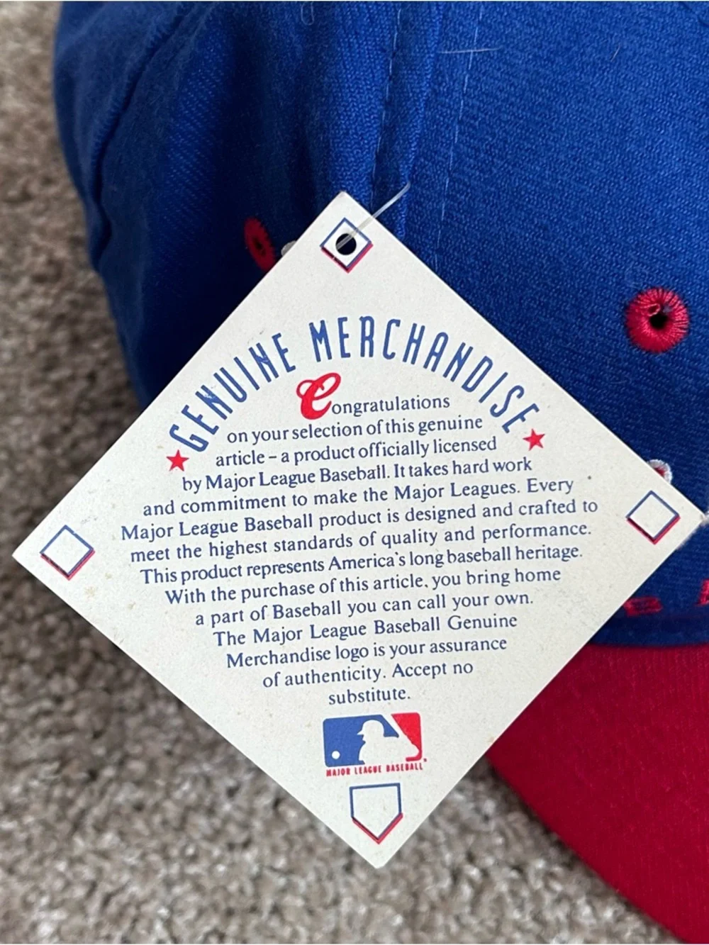 Vtg Texas Rangers Snapback Hat MLB Signatures Sportswear Blue Red NEW WITH TAGS